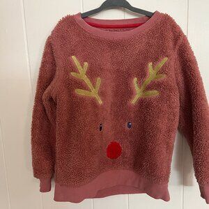 Mini Boden Pink Reindeer Sweater